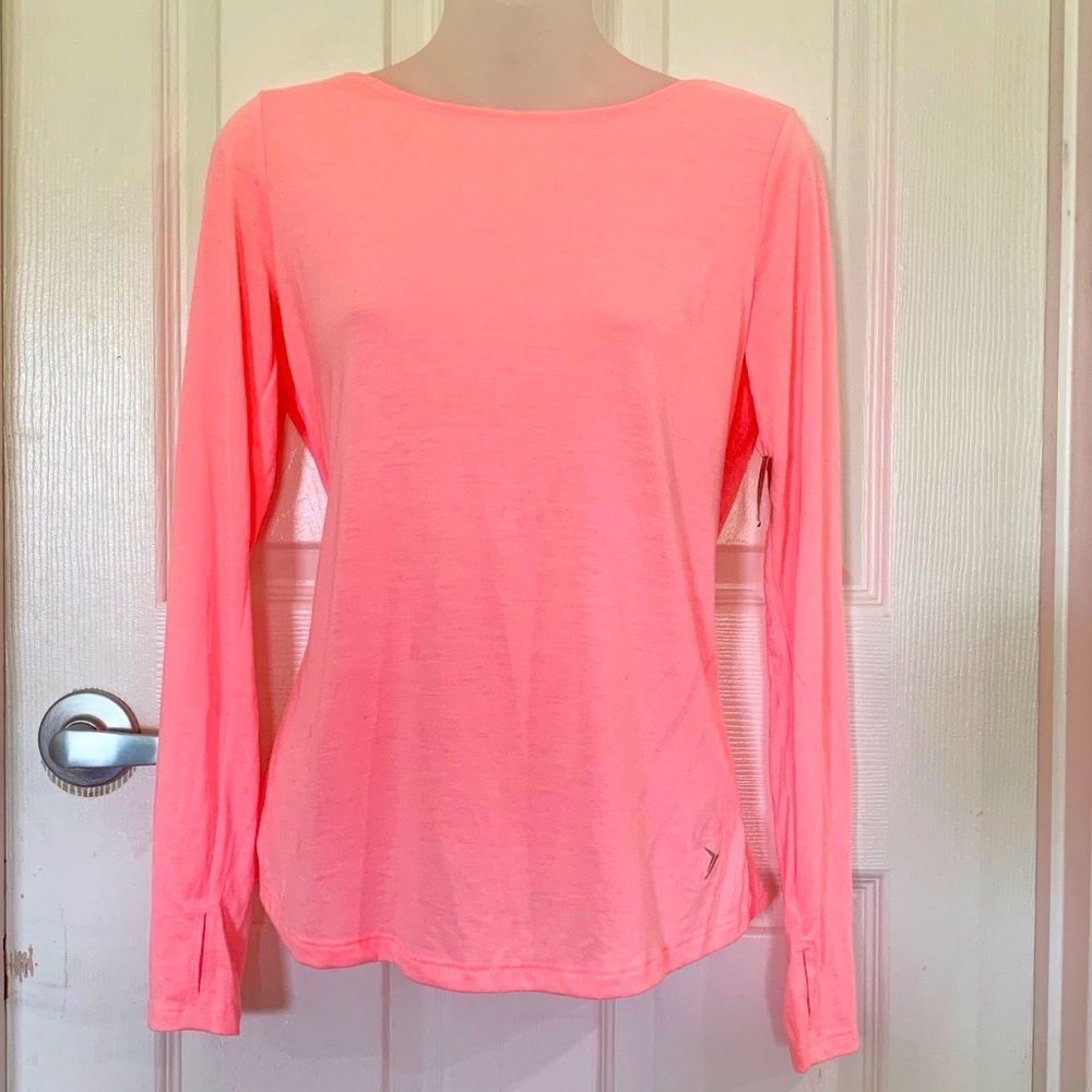 NWT Old Navy coral long sleeve twist back top, XS